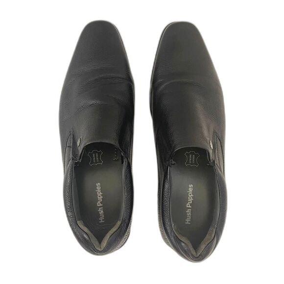 Hush Puppies Men's New Slip On Leather Formal Shoes Black Dress Size US 8 - Picture 2 of 8
